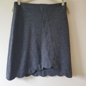 Club Monaco Womens Scalloped Pencil Skirt Size 6 Gray Wool Blend Career Office